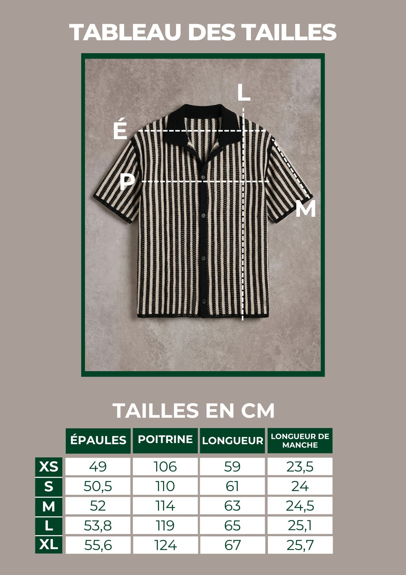 Chemise Polo Maille Crochet Rayé