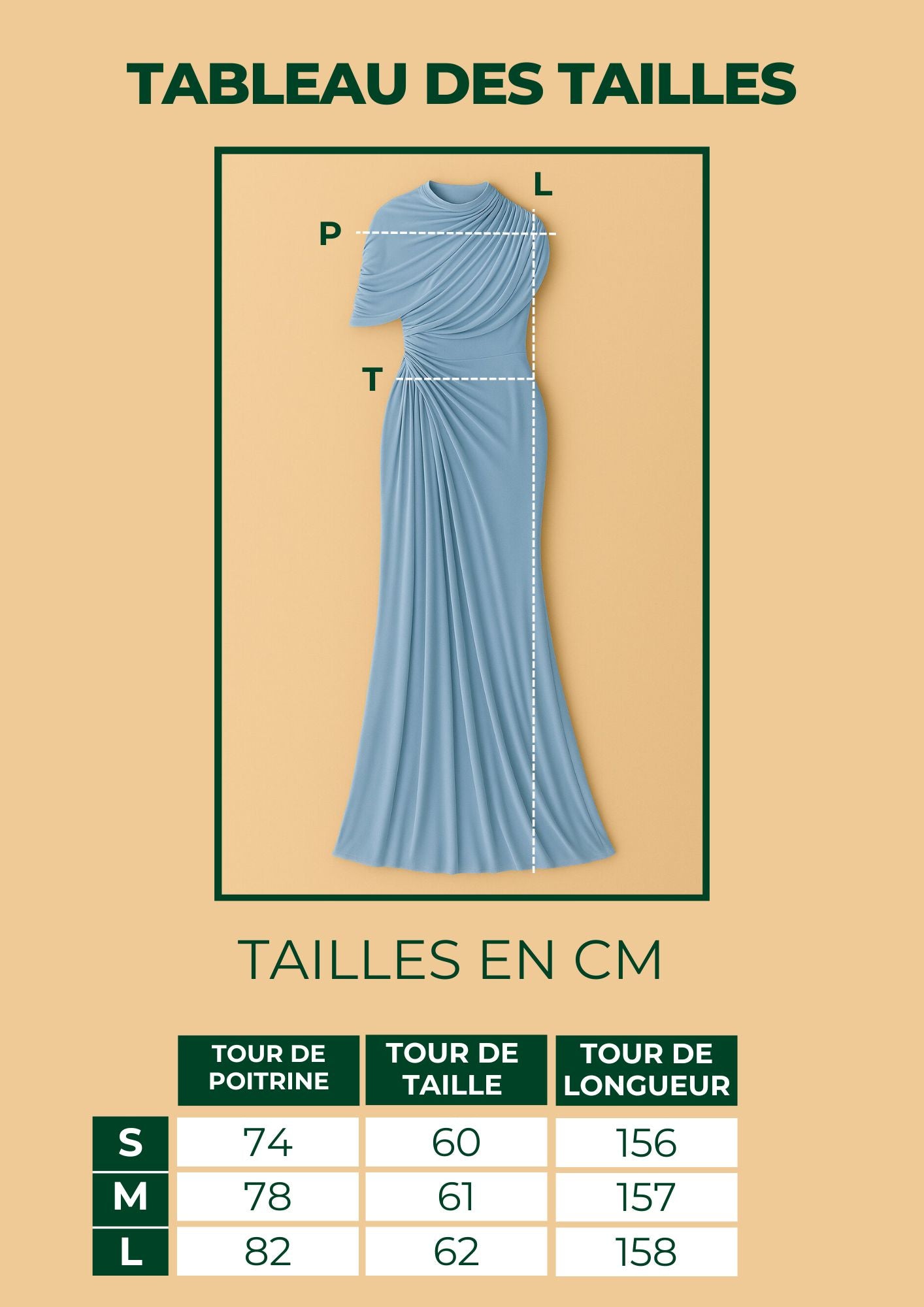 Robe Élise drapée en jersey bleu à taille haute