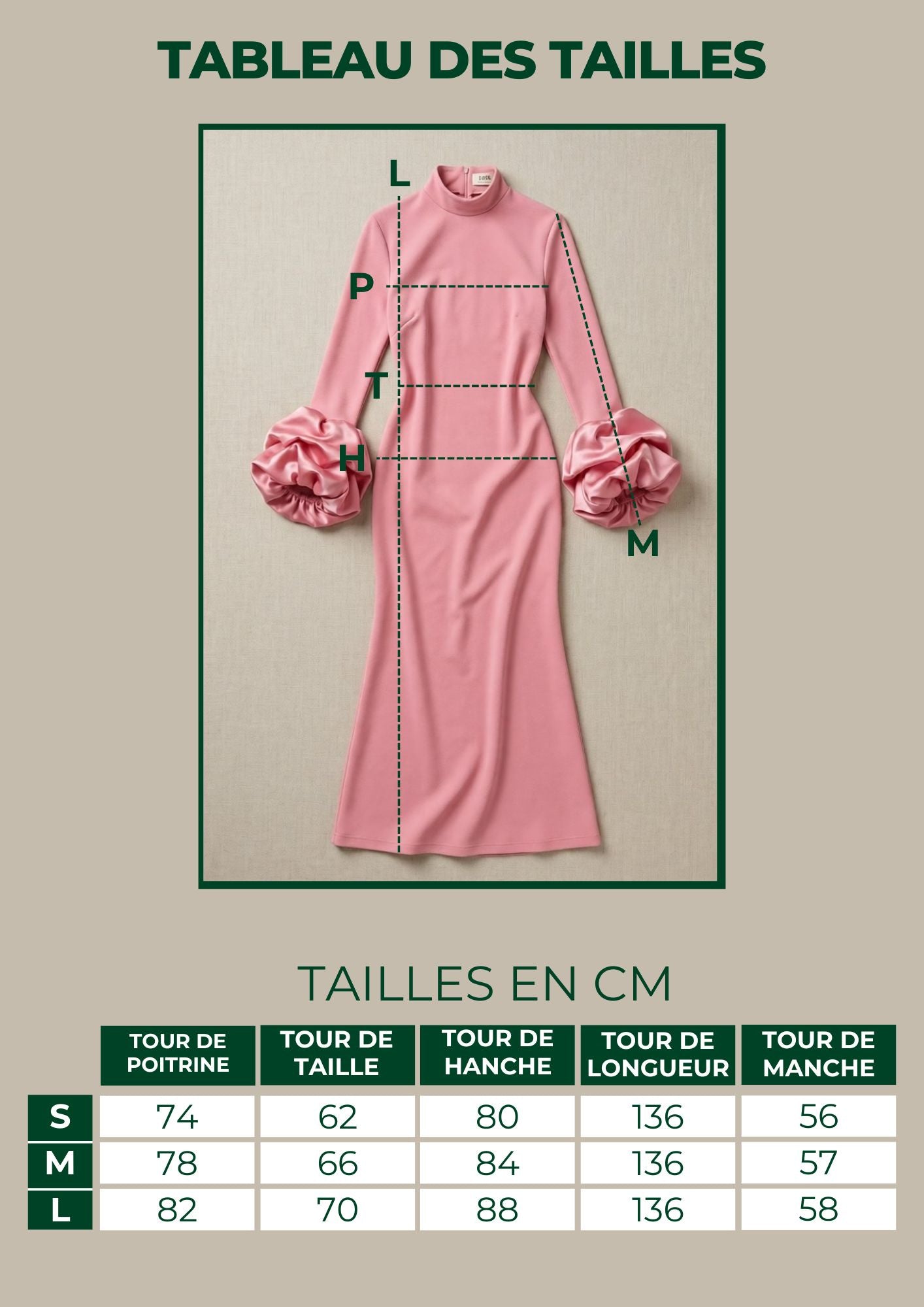 Robe Longue à Manches Bouffantes Col Haut
