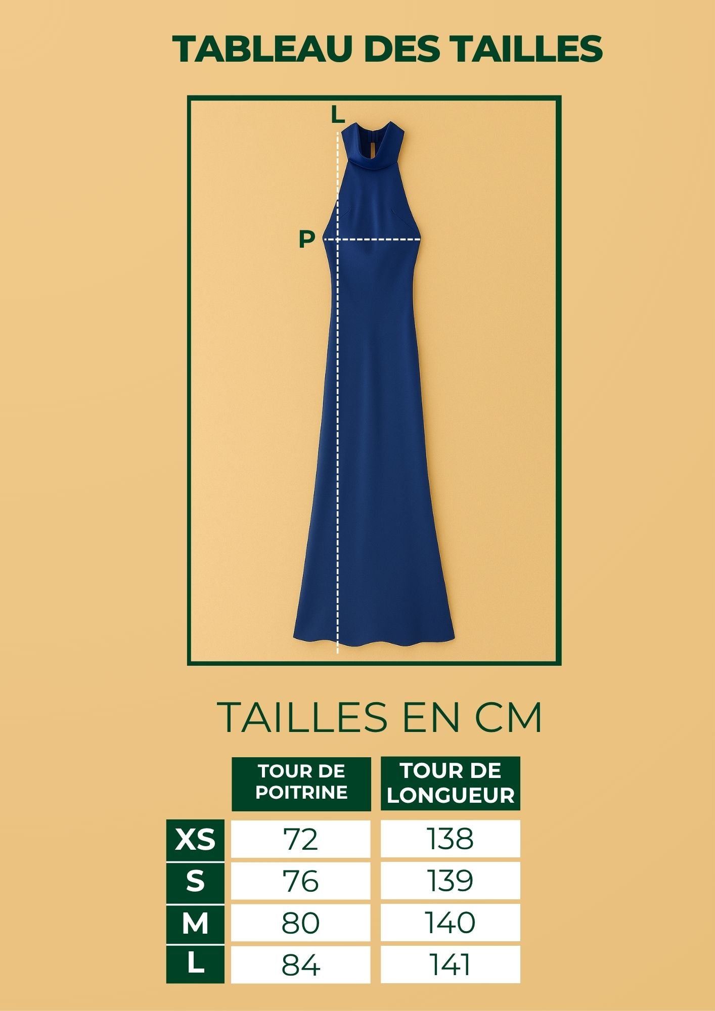Robe Ophélie en satin drapé bleu profond