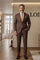 Costume Diplomate à Revers en Pointe Marron Tailoring