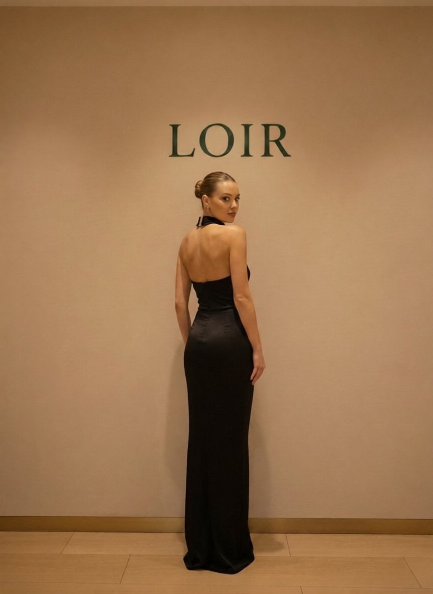 Robe Bella fluide à col bijou