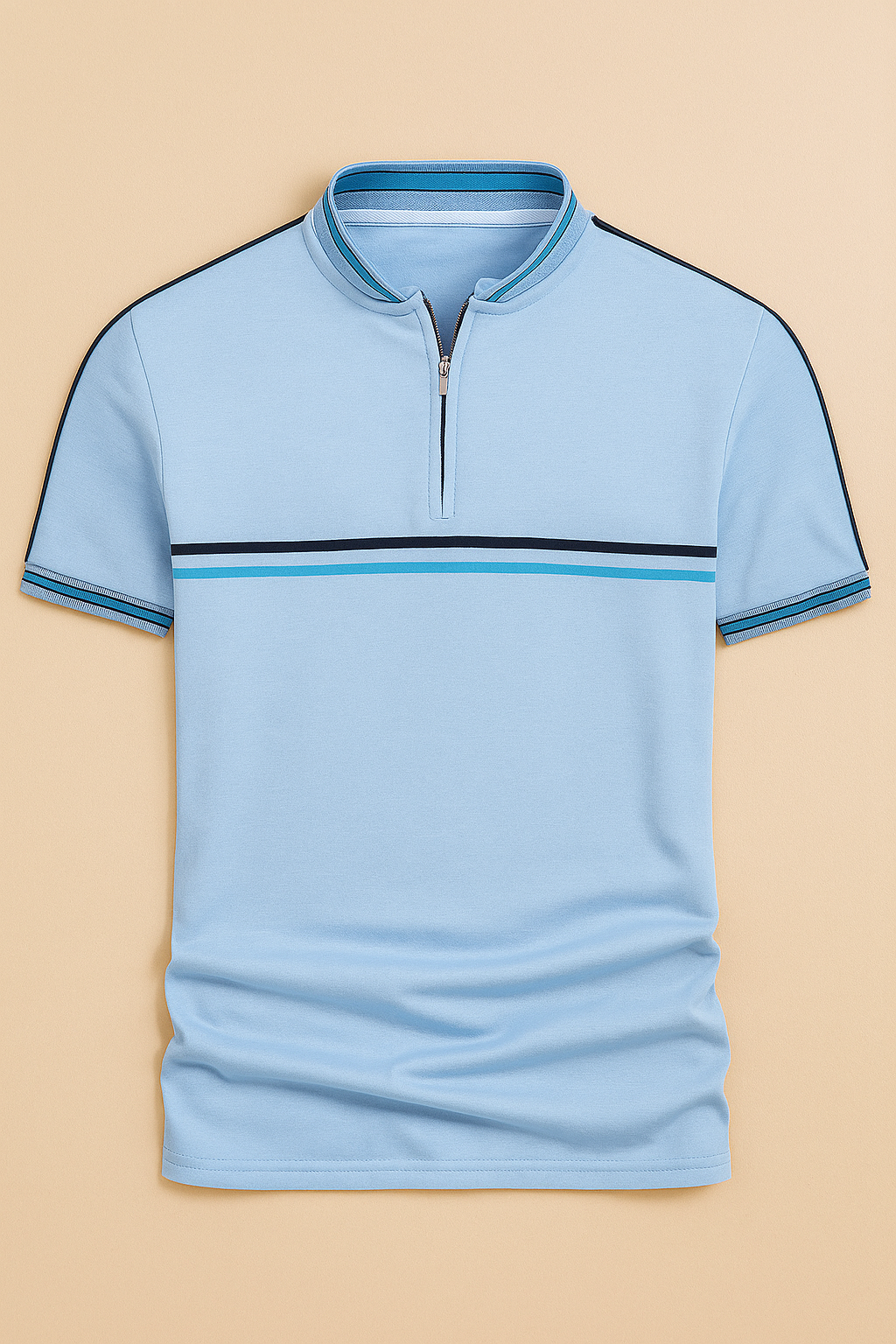 Camisa Polo Jules em poliéster com zíper