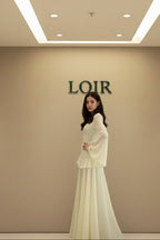 Robe Eulalie longue à volants superposés et manches fluides