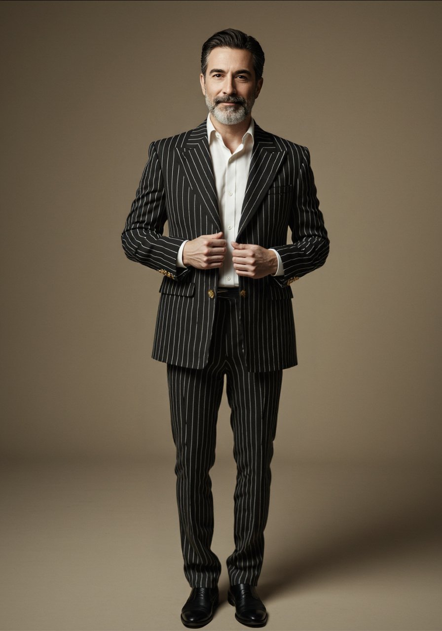 Ensemble Costume Revers Rayé