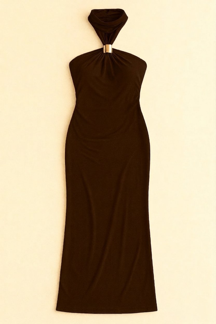 Robe Bella fluide à col bijou