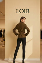 Manteau Daphné ceinturée en suède doux