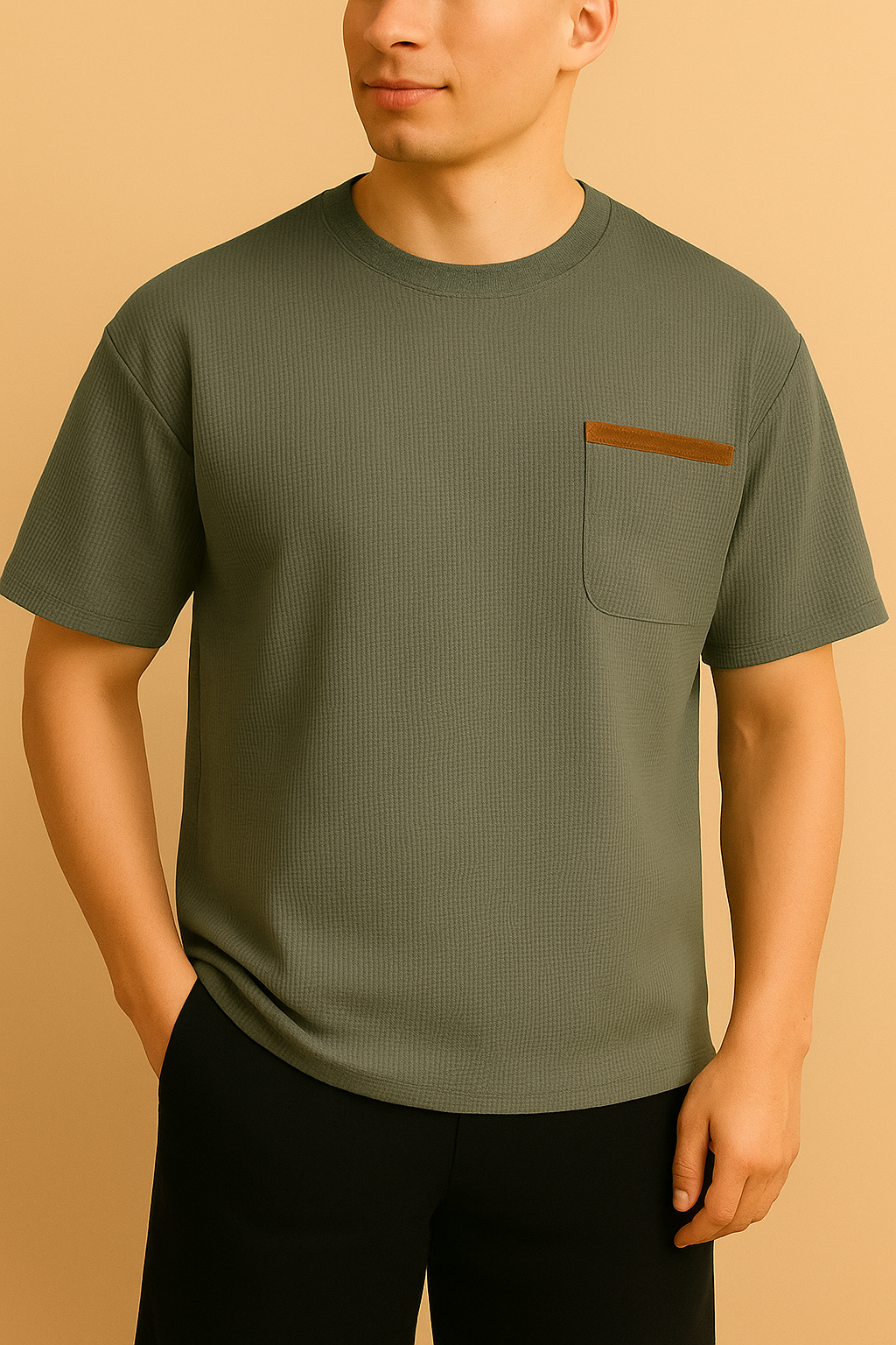 Camiseta Adrien em poliéster com bolso