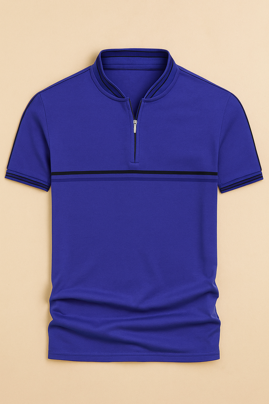 Camisa Polo Jules em poliéster com zíper