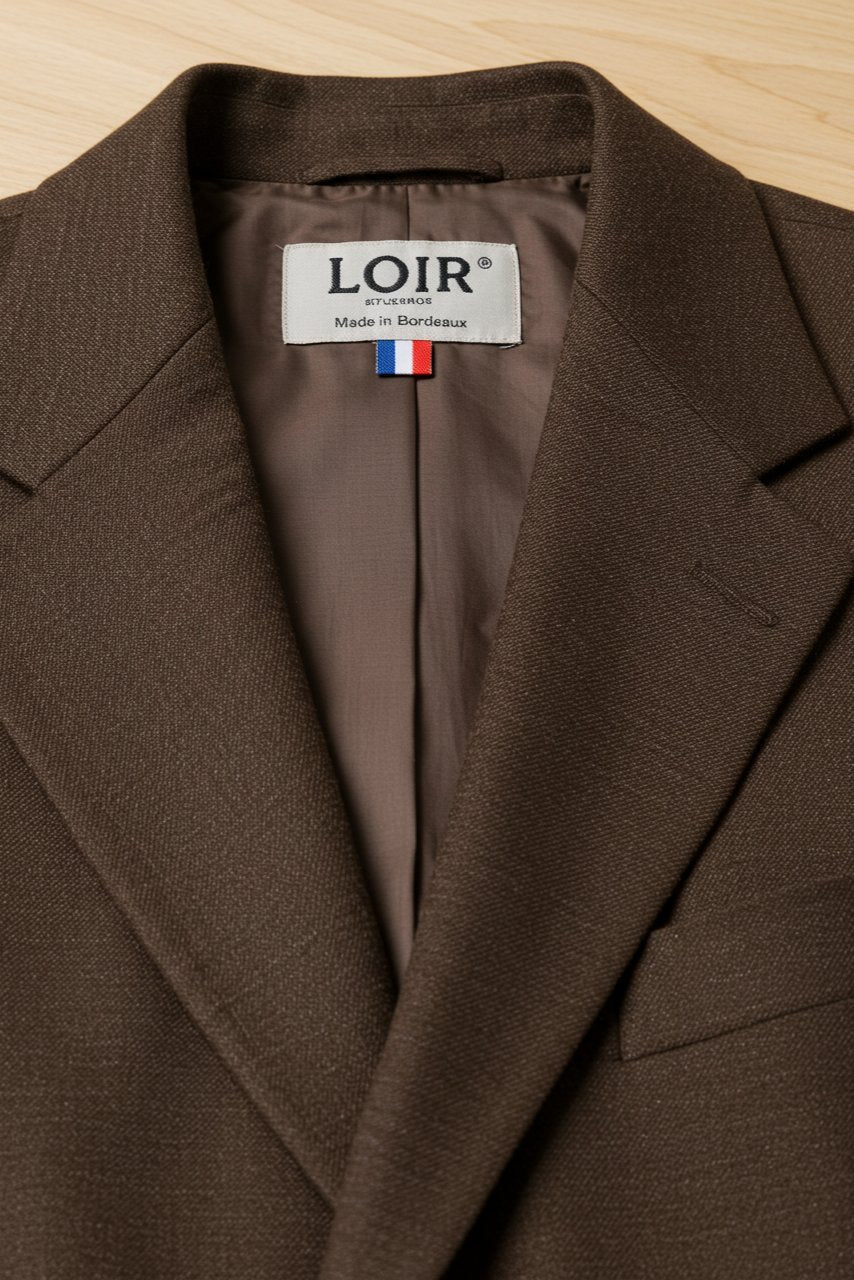 Costume Diplomate à Revers en Pointe Marron Tailoring