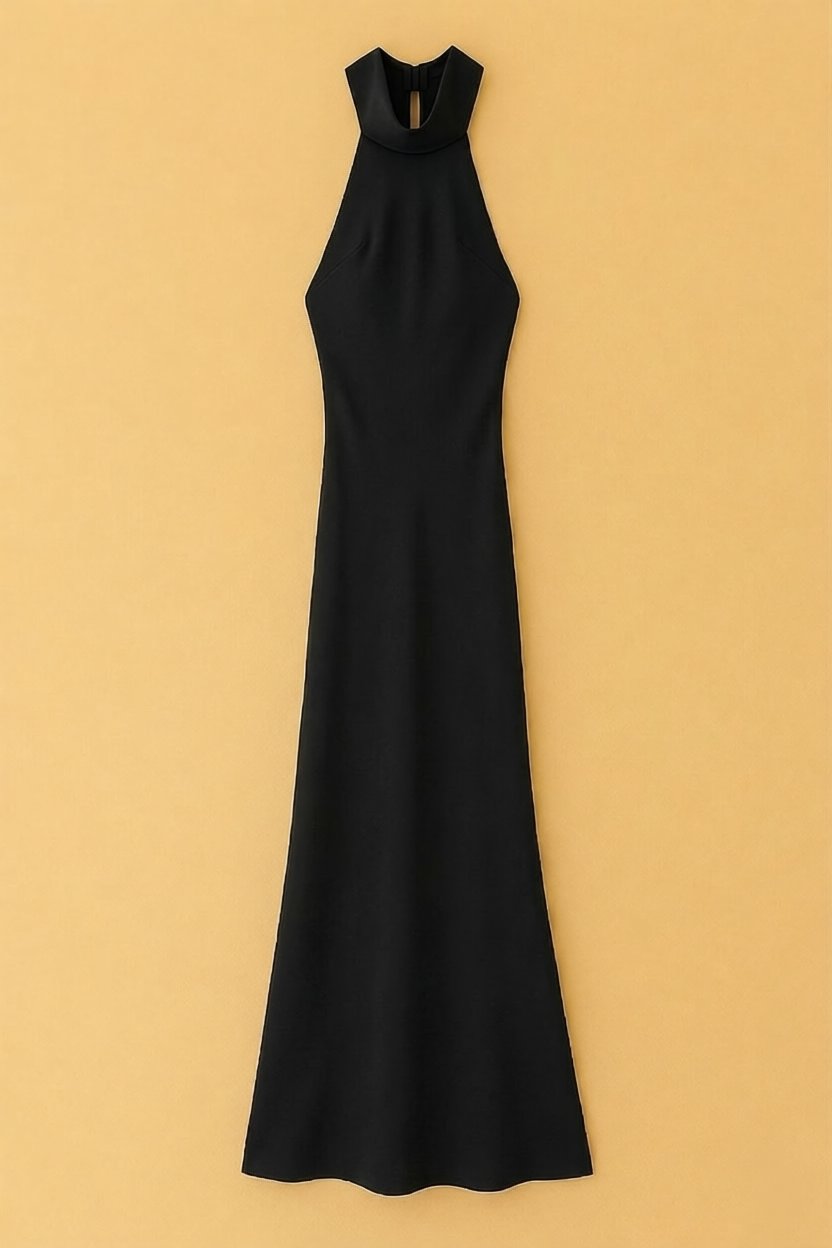 Robe Ophélie en satin drapé bleu profond