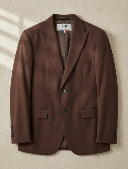 Costume Diplomate à Revers en Pointe Marron Tailoring
