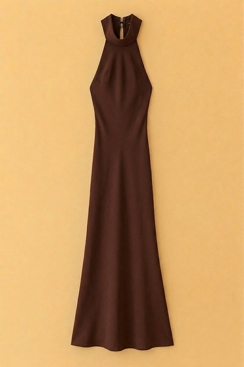 Robe Ophélie en satin drapé bleu profond