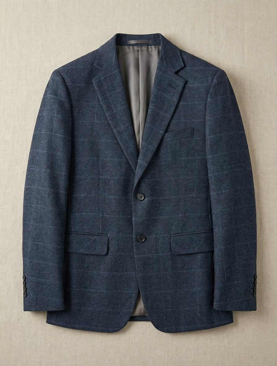 Costume Diplomate à Revers en Bleu à Carreaux Tailoring