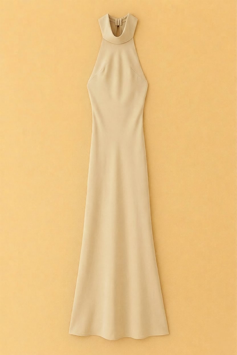 Robe Ophélie en satin drapé bleu profond