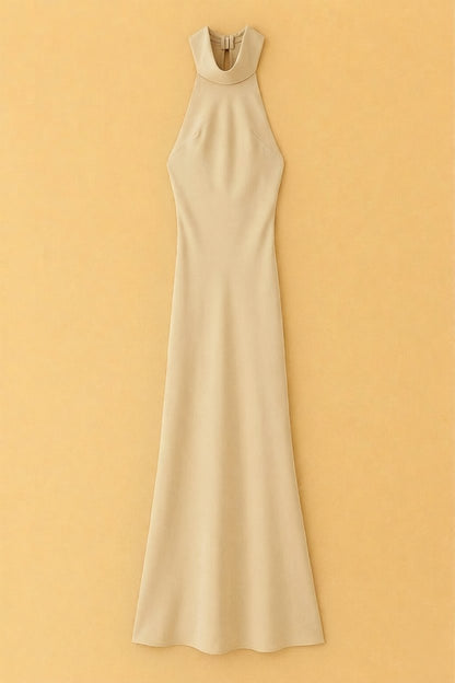 Robe Ophélie en satin drapé bleu profond