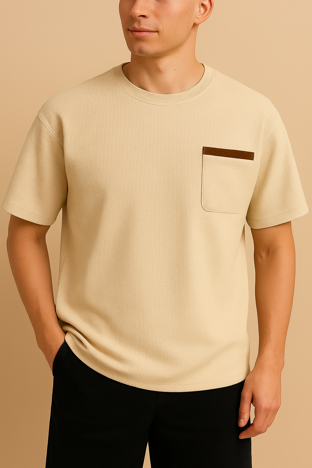 Camiseta Adrien em poliéster com bolso