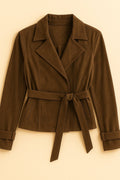 Manteau Daphné ceinturée en suède doux