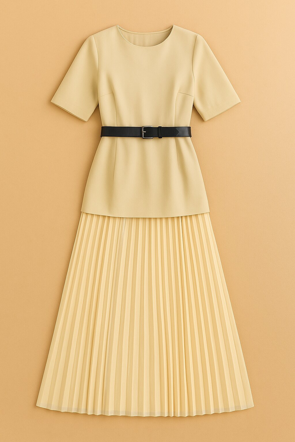 Robe Solange fluide à coupe droite et jupe plissée