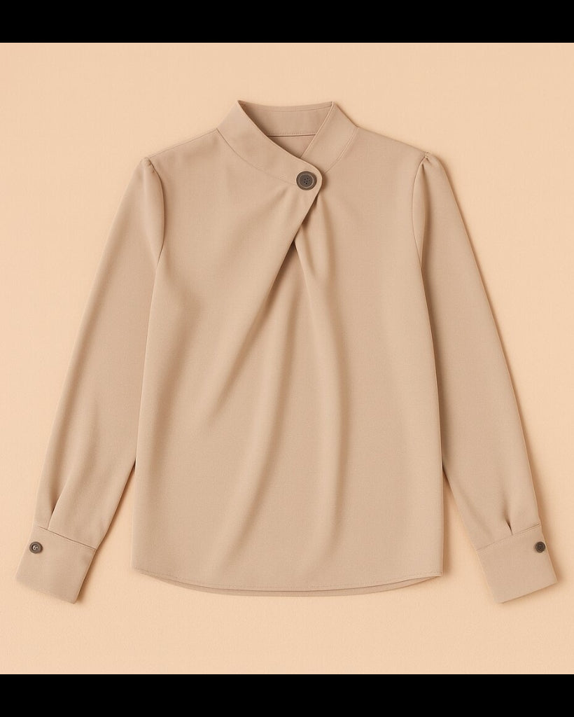 Chemisier Maëlle en beige à bouton