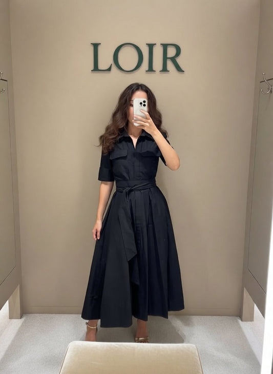 Robe Céleste boutonnée à taille définie