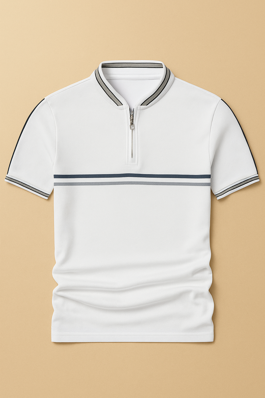 Camisa Polo Jules em poliéster com zíper