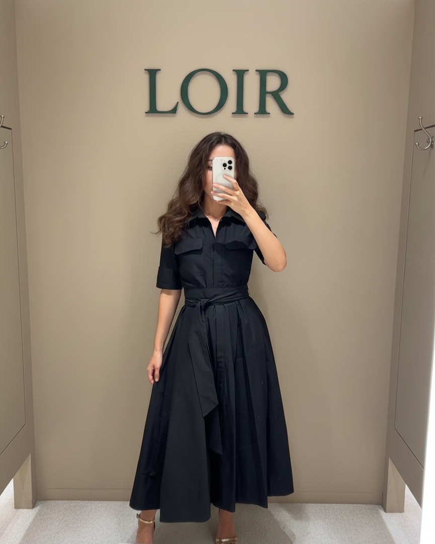 Robe Céleste boutonnée à taille définie