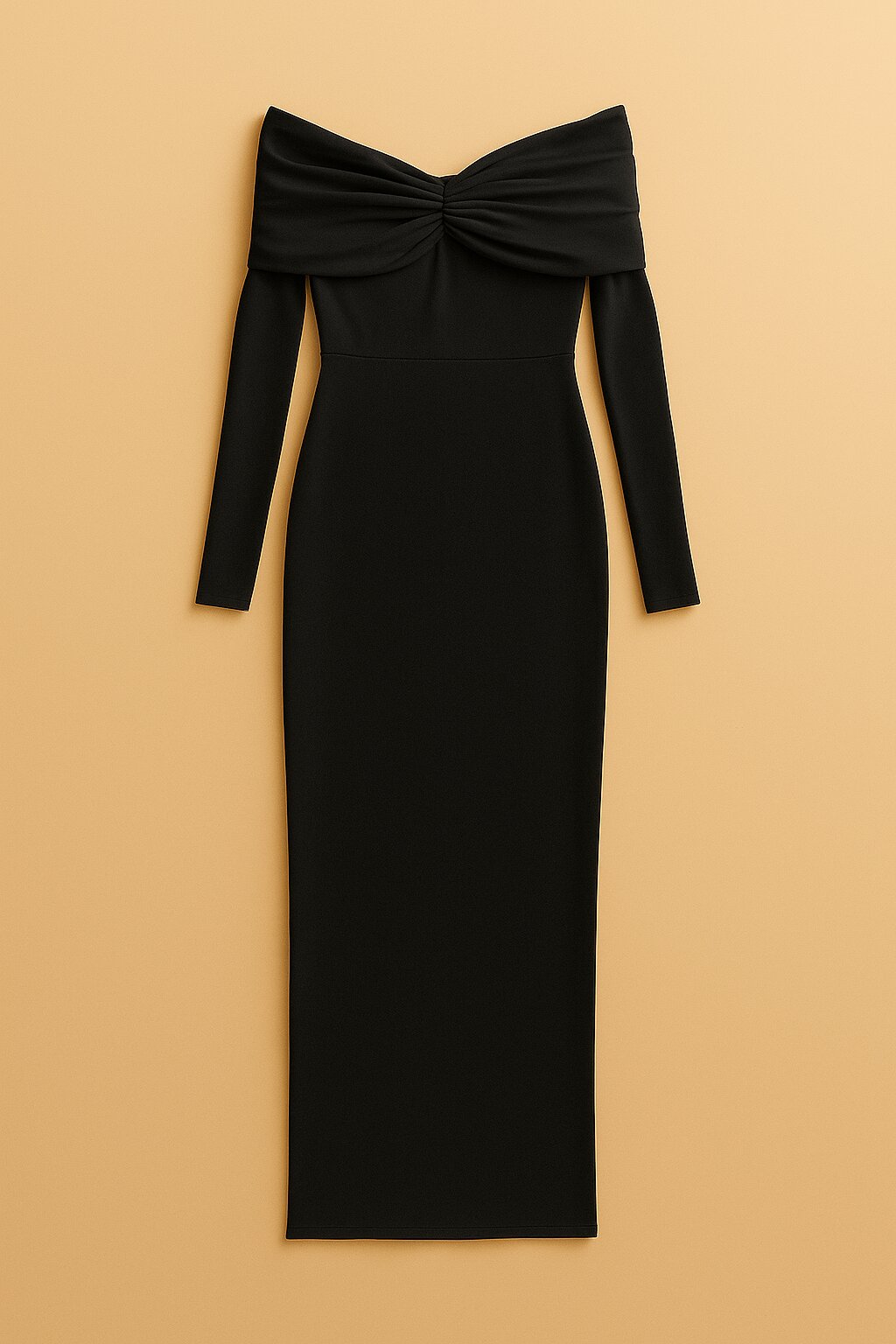 Robe Amara drapée à épaules dénudées et ligne sculptée
