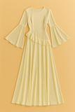 Robe Eulalie longue à volants superposés et manches fluides