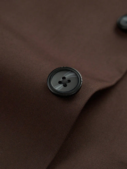 Costume Diplomate à Revers en Pointe Marron Tailoring