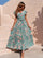 Robe d'Été Ceinturée Manches Papillons Floral Volanté