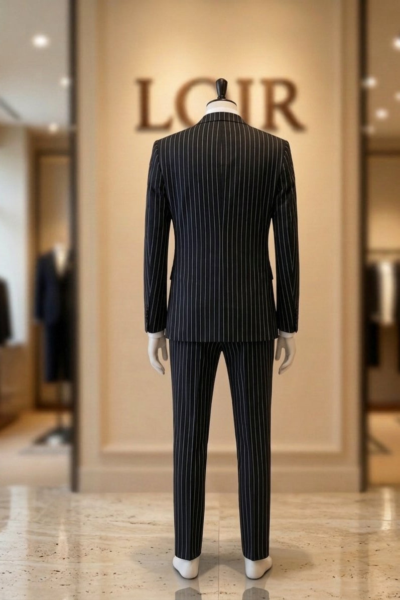 Ensemble Costume Revers Rayé