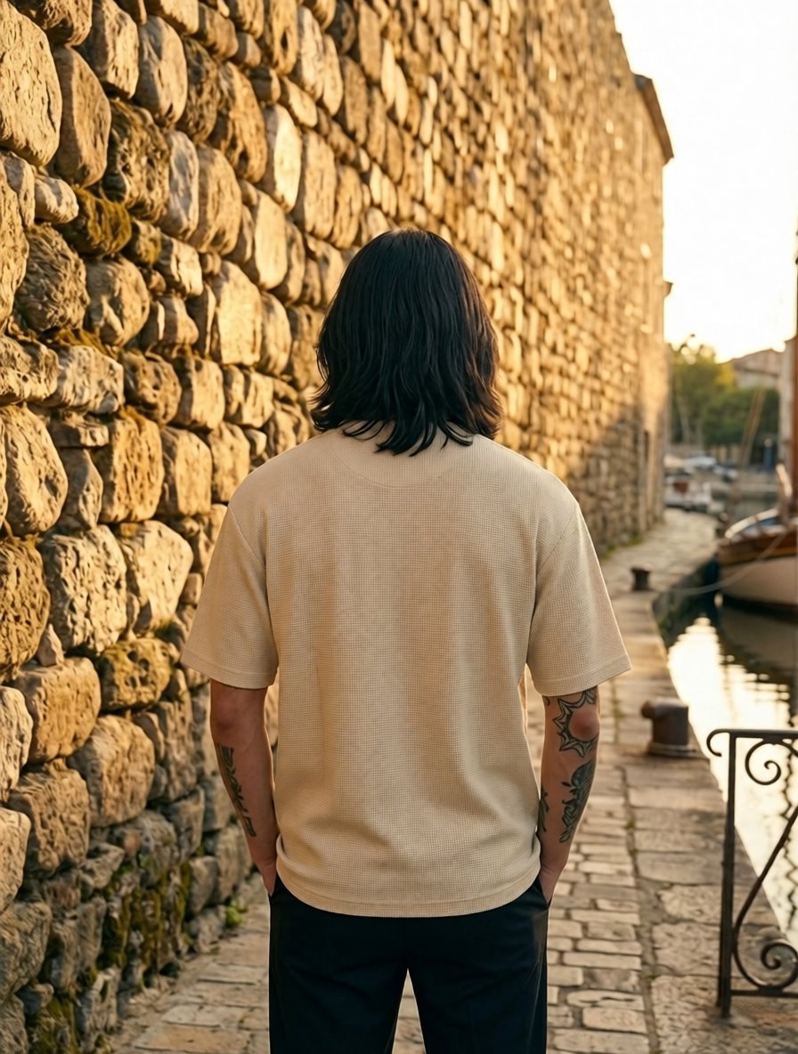 T-shirt Adrien en maille technique avec poche contrastée