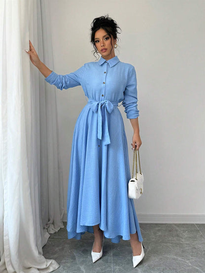 Robe Chemisier Manches Longues