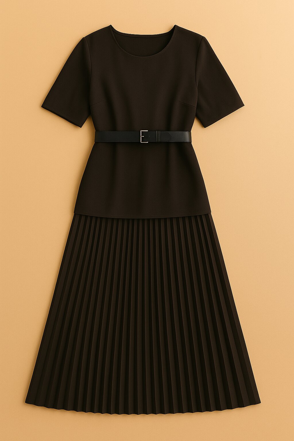 Robe Solange fluide à coupe droite et jupe plissée