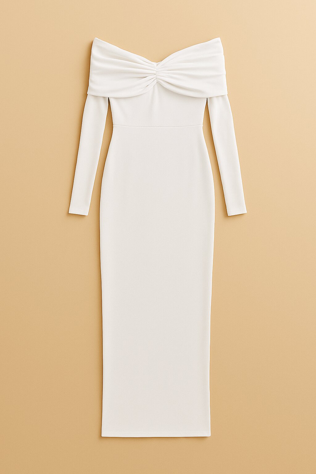 Robe Amara drapée à épaules dénudées et ligne sculptée