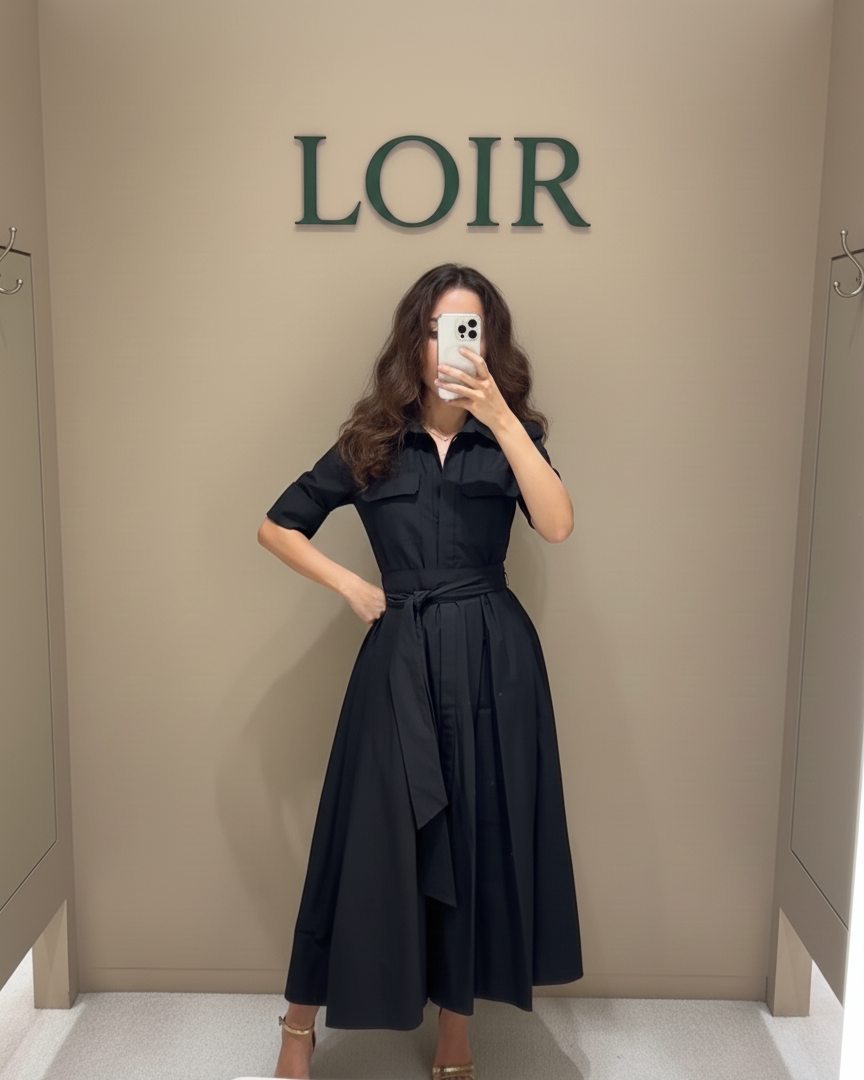 Robe Céleste boutonnée à taille définie