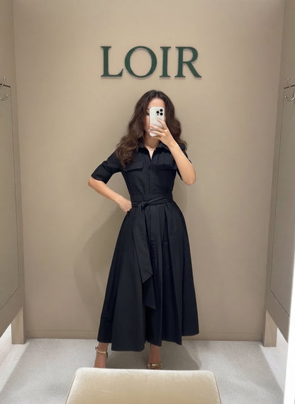 Robe Céleste boutonnée à taille définie