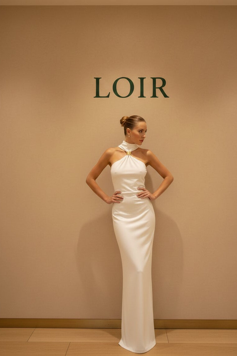 Robe Bella fluide à col bijou