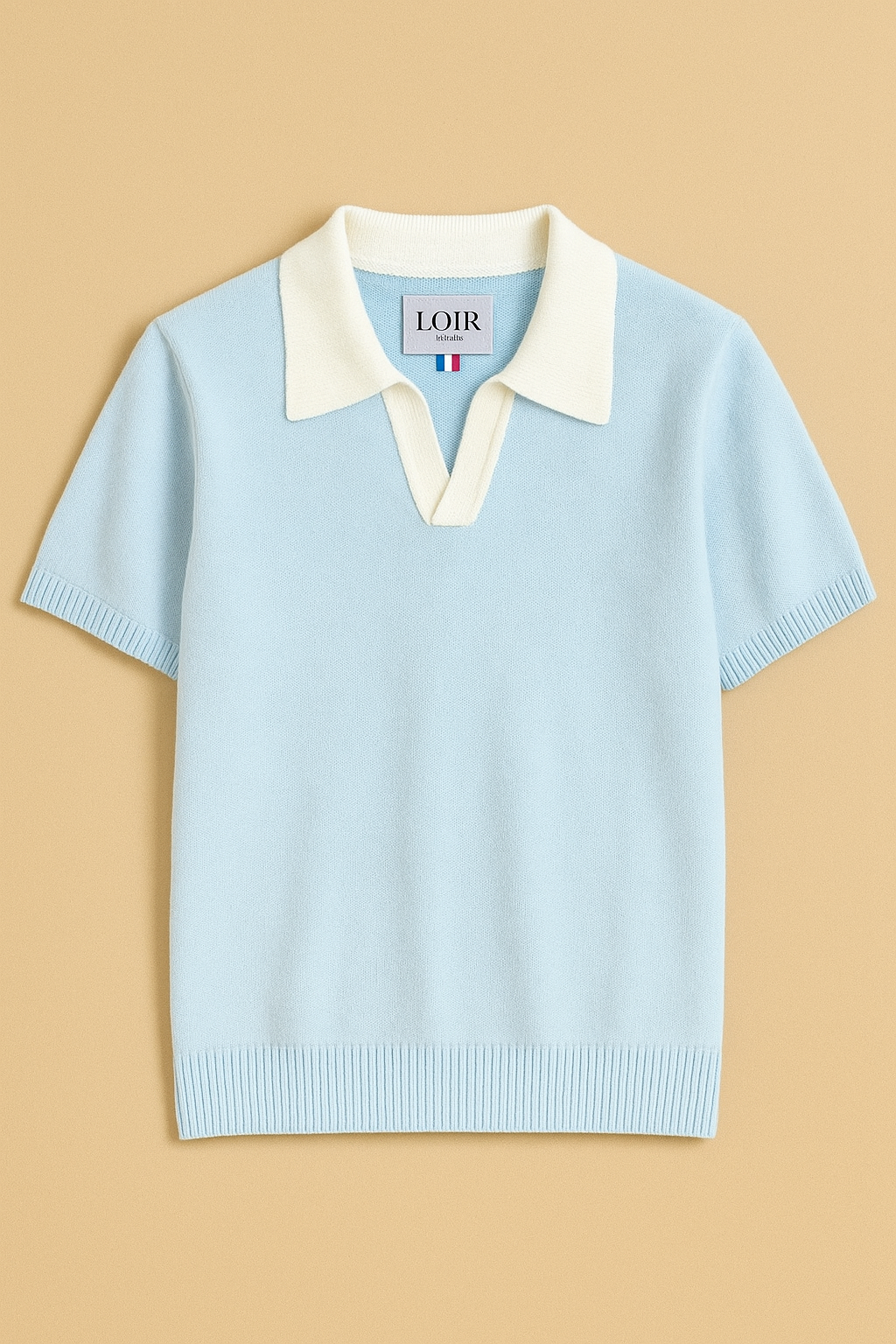 Suéter Riviera tricot de lã com gola polo