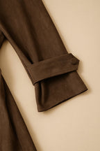 Manteau Daphné ceinturée en suède doux