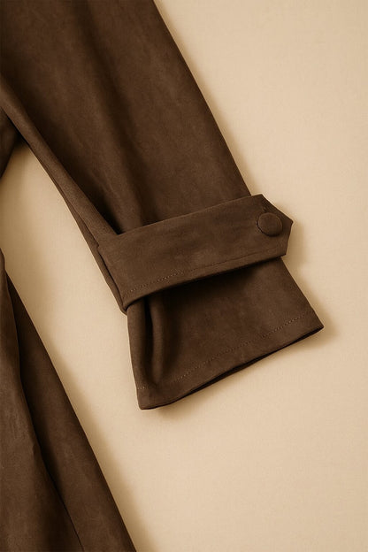 Manteau Daphné ceinturée en suède doux