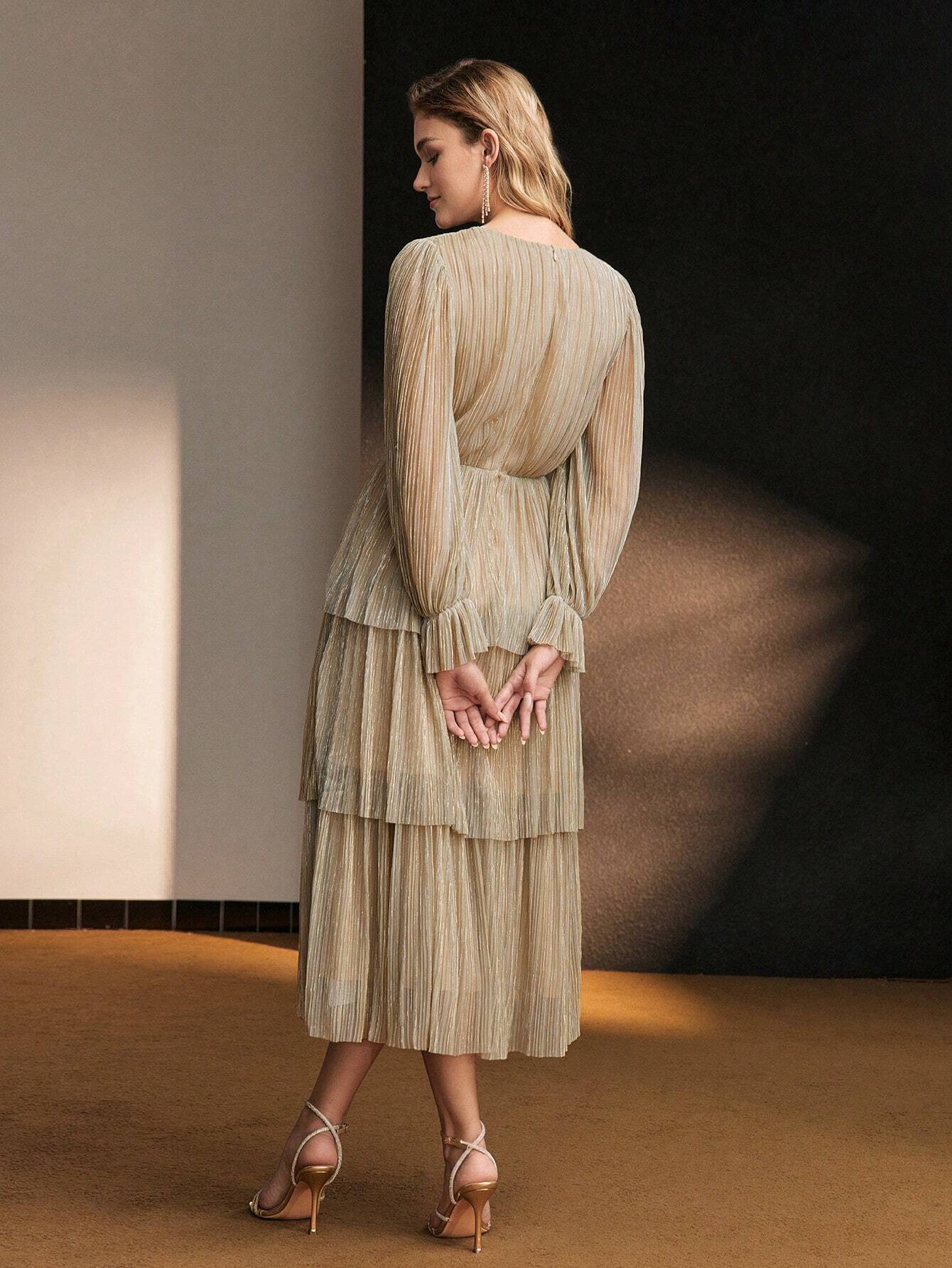 Robe Midi Cocktail à Twist Texturé