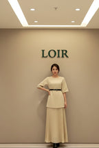 Robe Solange fluide à coupe droite et jupe plissée