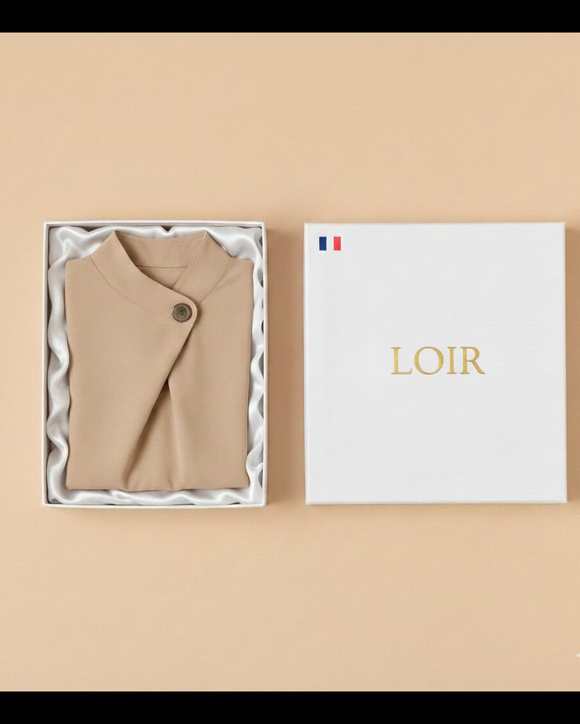 Chemisier Maëlle en beige à bouton