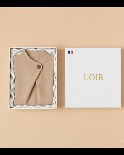 Chemisier Maëlle en beige à bouton