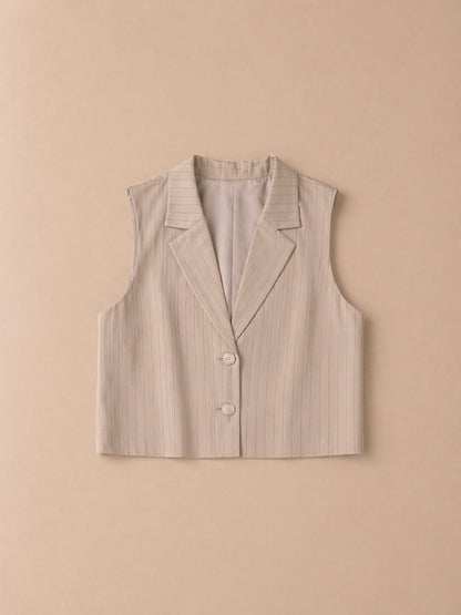 Ensemble Gilet et Pantalon Palazzo à Rayures Signature