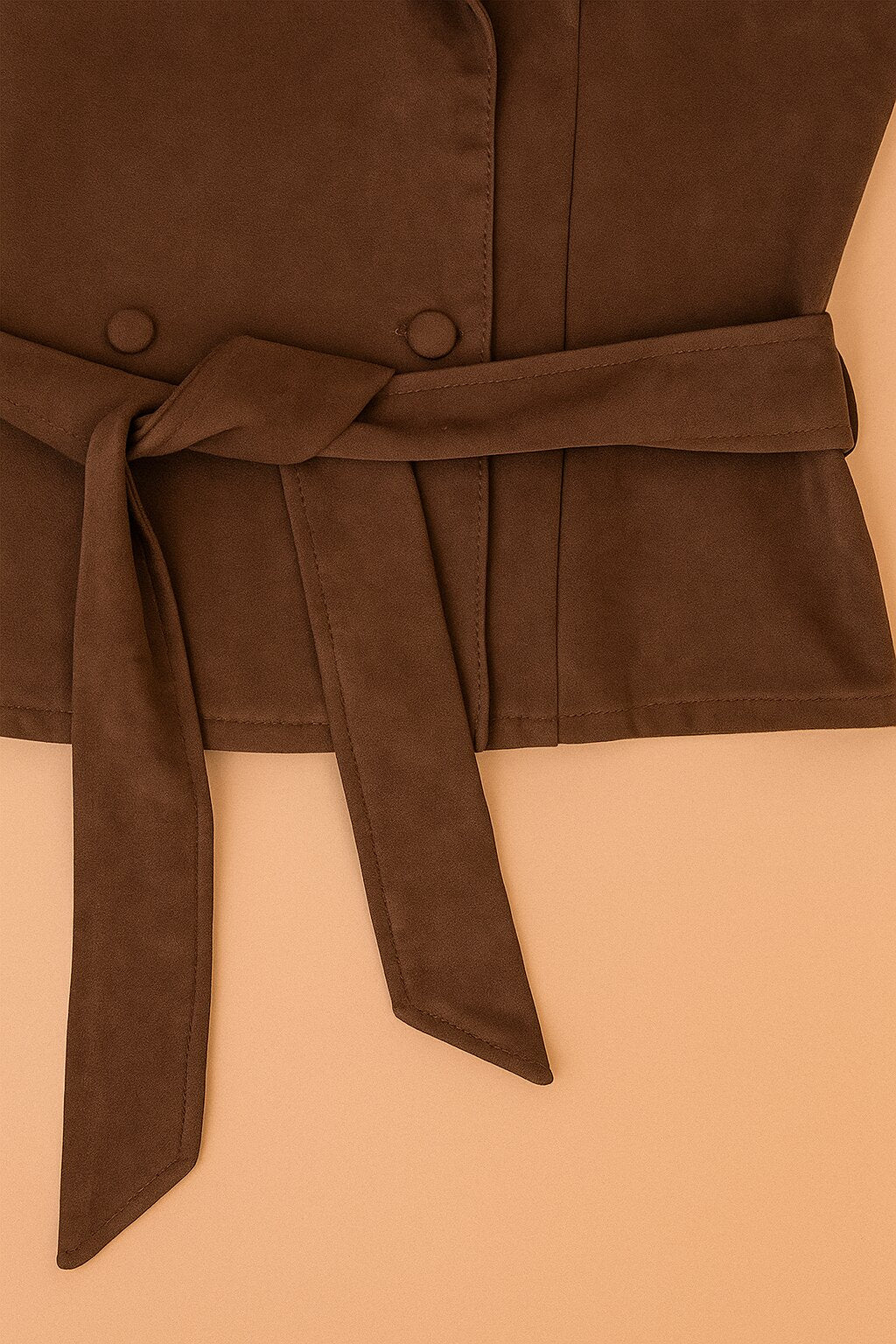 Manteau Daphné ceinturée en suède doux