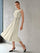 Robe Midi Plissé à Passepoil Contrasté