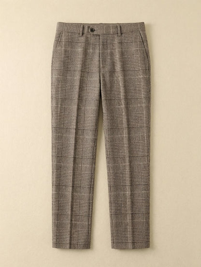 Costume Diplomate à Revers en Pointe Gris à Carreaux Tailoring